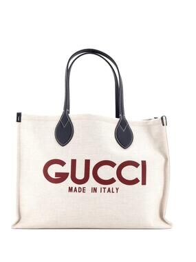Gucci Logo Shopper Tote Printed Canvas #202743G17B
